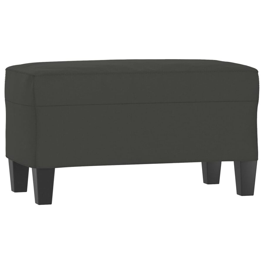 Bankje 70x35x41 cm microvezelstof donkergrijs - Afbeelding 2
