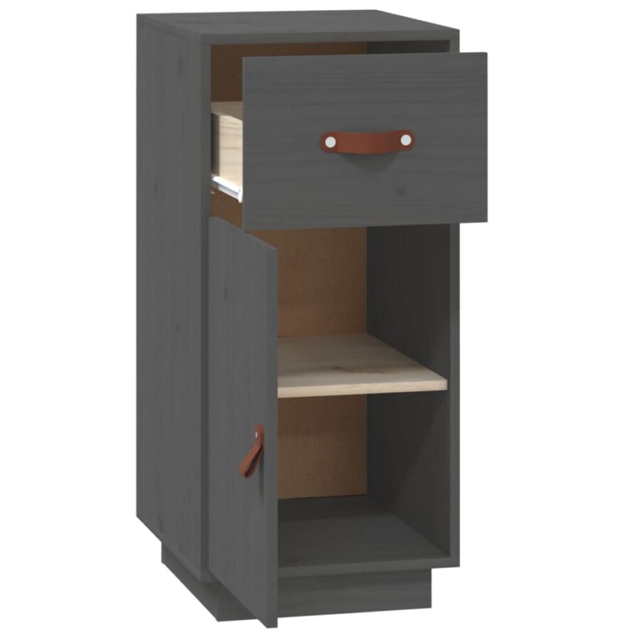 Dressoir 34x40x75 cm massief grenenhout grijs - Afbeelding 7