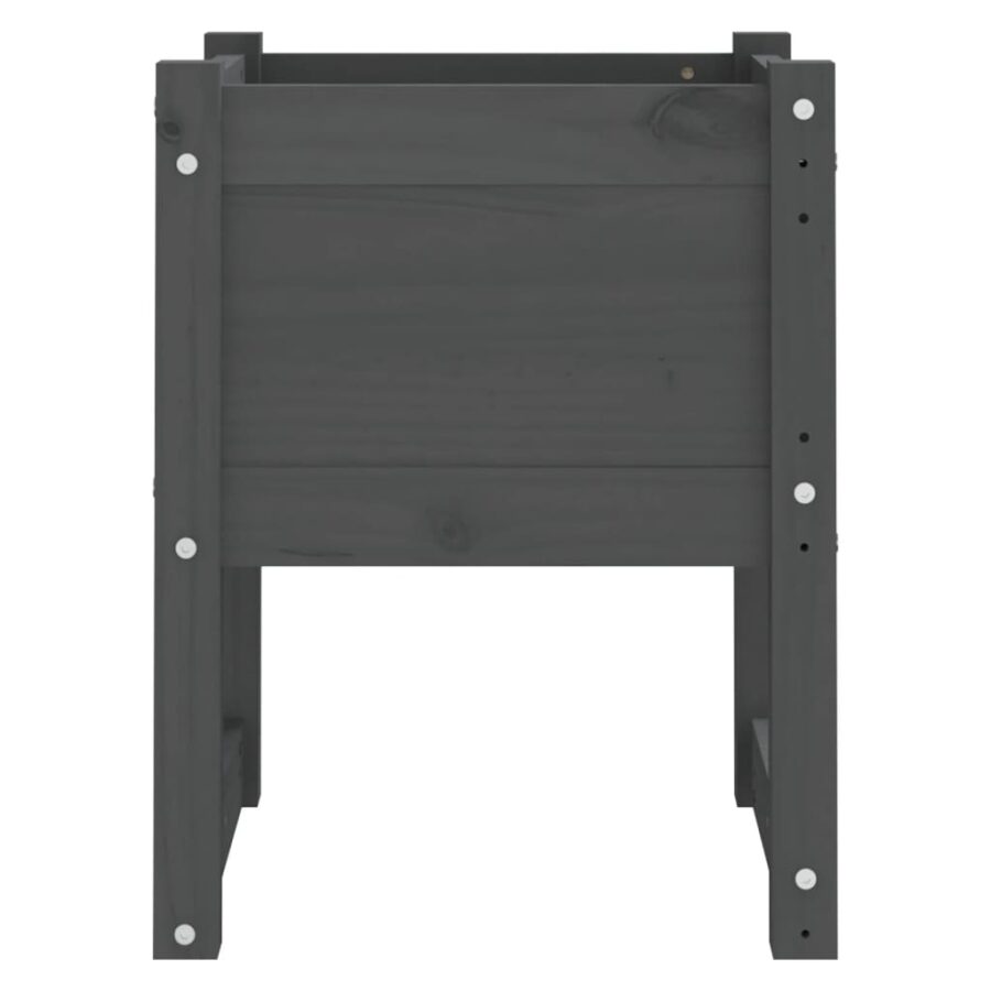 Plantenbak 40x40x52,5 cm massief grenenhout grijs - Afbeelding 4
