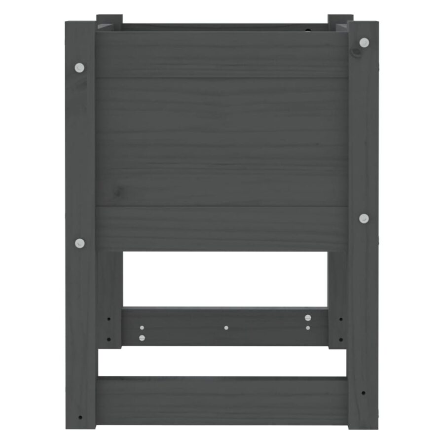 Plantenbak 40x40x52,5 cm massief grenenhout grijs - Afbeelding 5