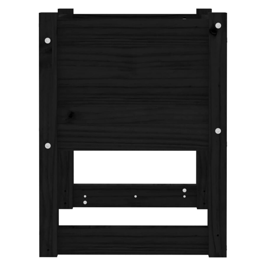 Plantenbak 40x40x52,5 cm massief grenenhout zwart - Afbeelding 5