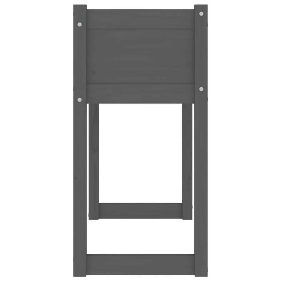 Plantenbak 78x40x81 cm massief grenenhout grijs - Afbeelding 6