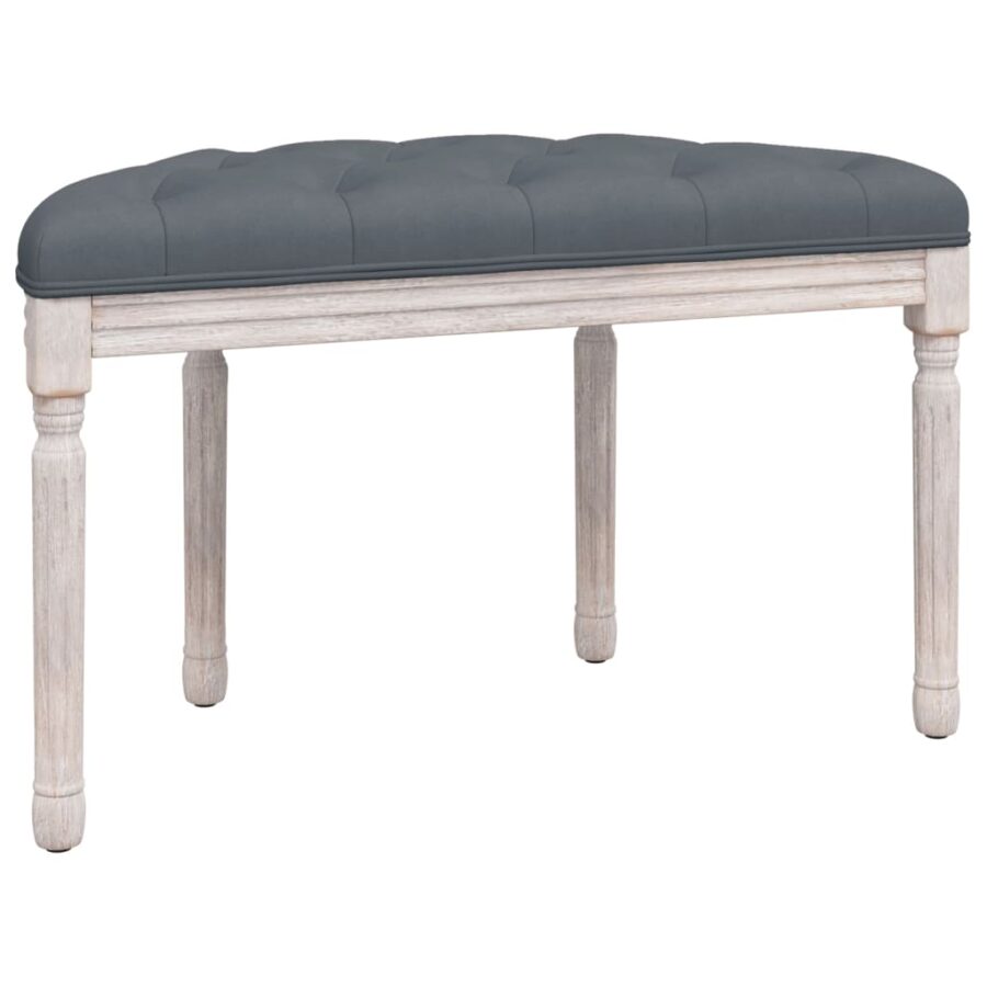 Bankje 81,5x41x49 cm fluweel donkergrijs - Afbeelding 5