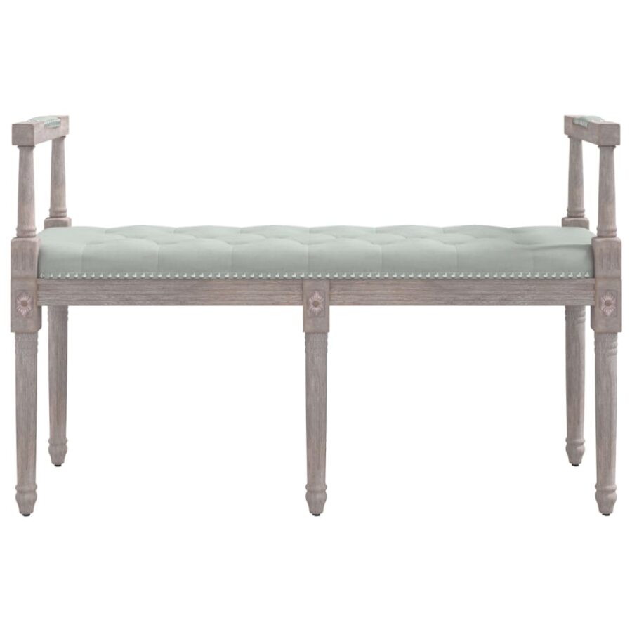Bankje 110x40x70 cm fluweel lichtgrijs - Afbeelding 3