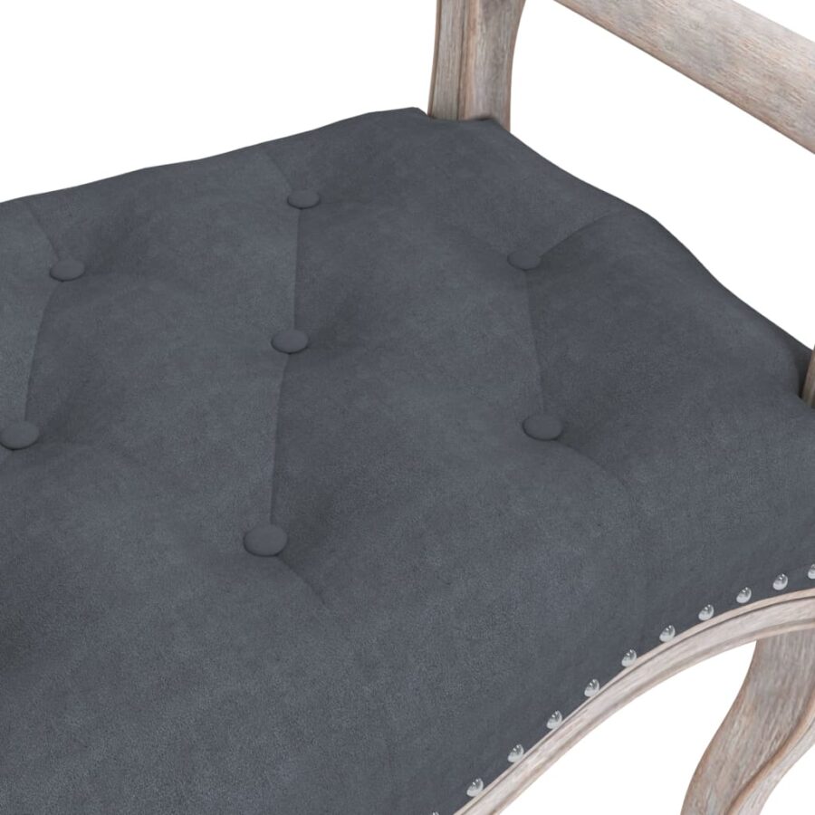 Bankje 80x45x60 cm fluweel donkergrijs - Afbeelding 5