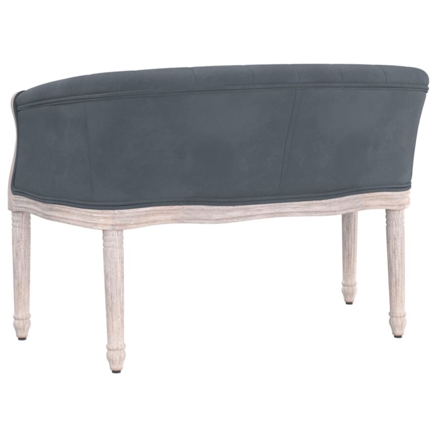 Bankje 98x56x69 cm fluweel donkergrijs - Afbeelding 5