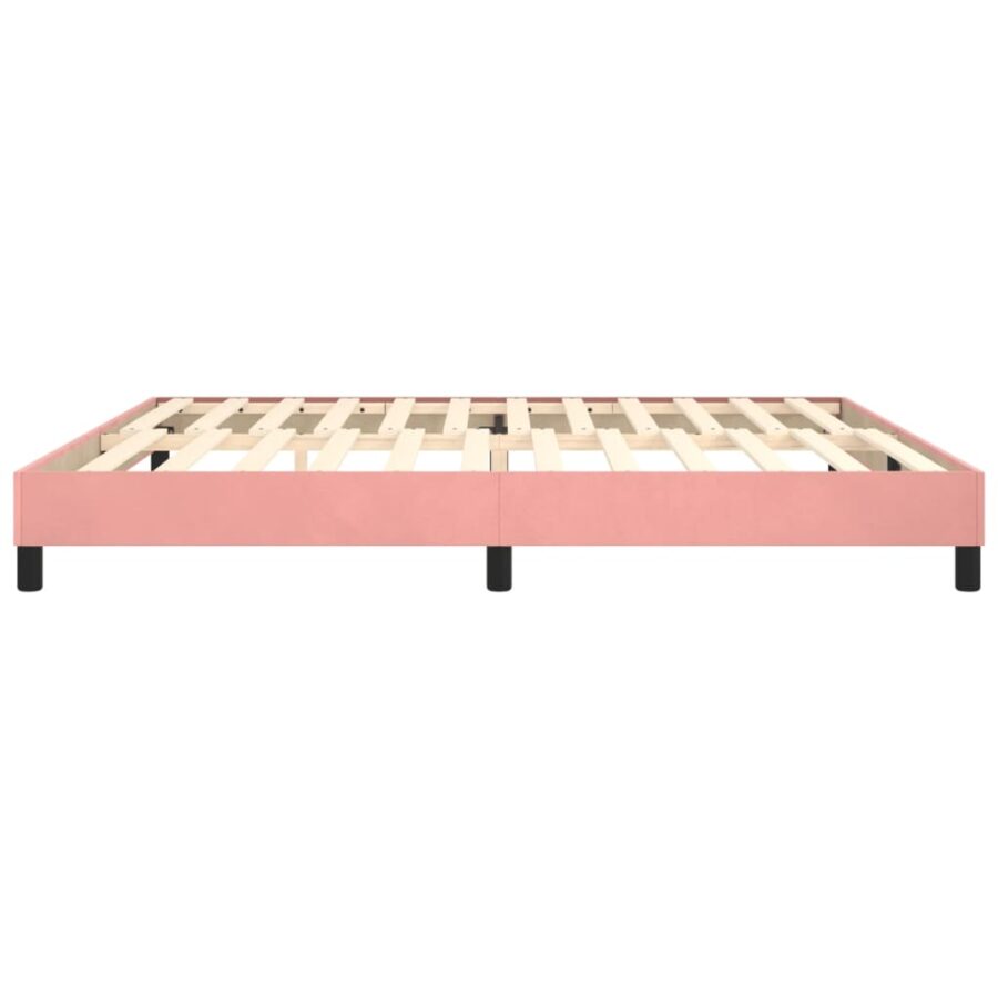 Bedframe fluweel roze 200x200 cm - Afbeelding 6