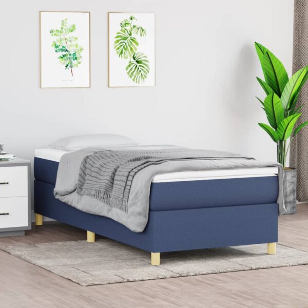 Bedframe stof blauw 100x200 cm