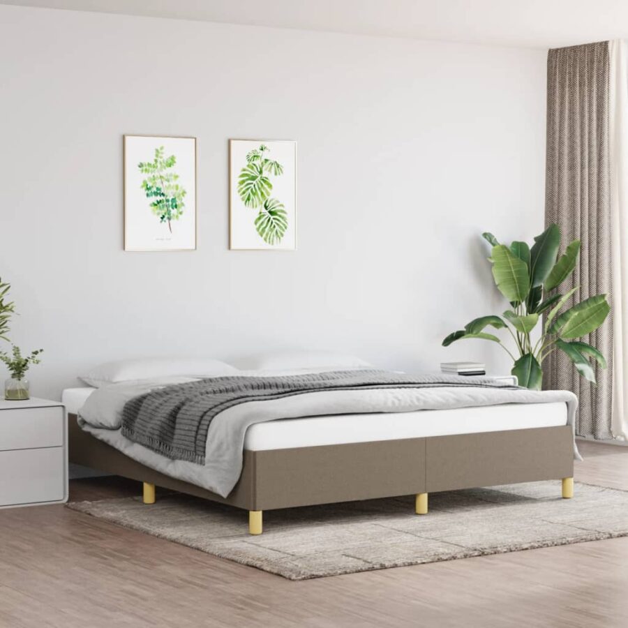 Bedframe zonder matras stof taupe 160x200 cm