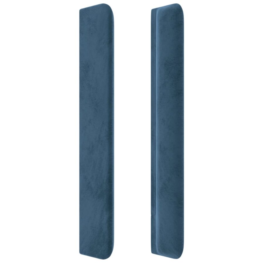 Hoofdbord met randen 93x16x118/128 cm fluweel donkerblauw - Afbeelding 4