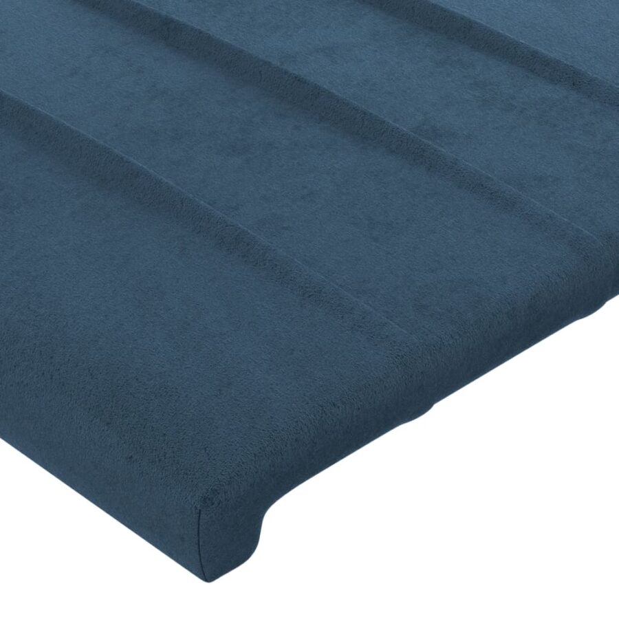 Hoofdbord met randen 93x16x118/128 cm fluweel donkerblauw - Afbeelding 5