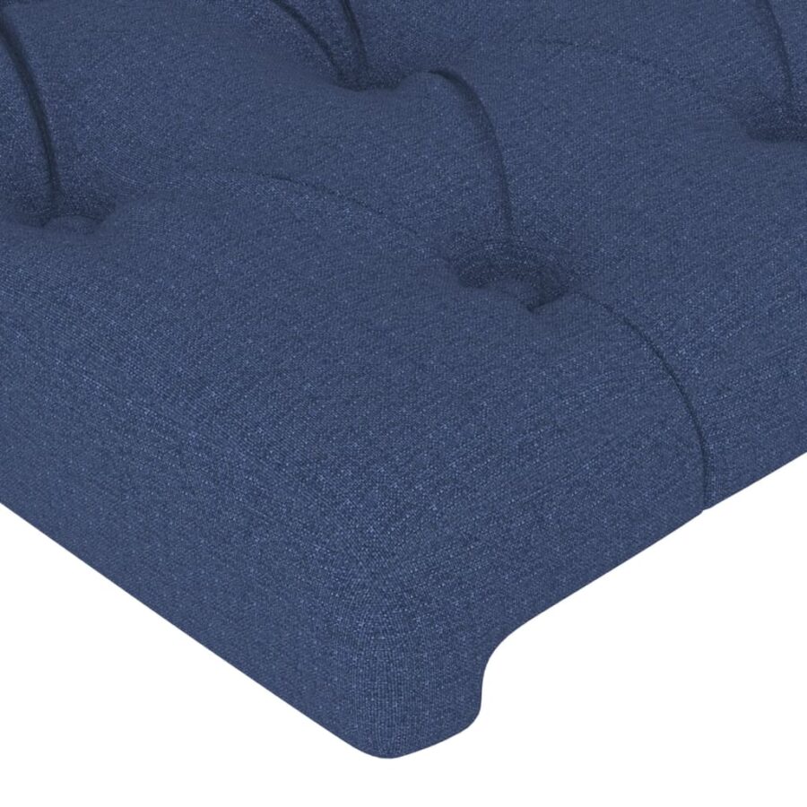 Hoofdbord met randen 183x16x118/128 cm stof blauw - Afbeelding 5