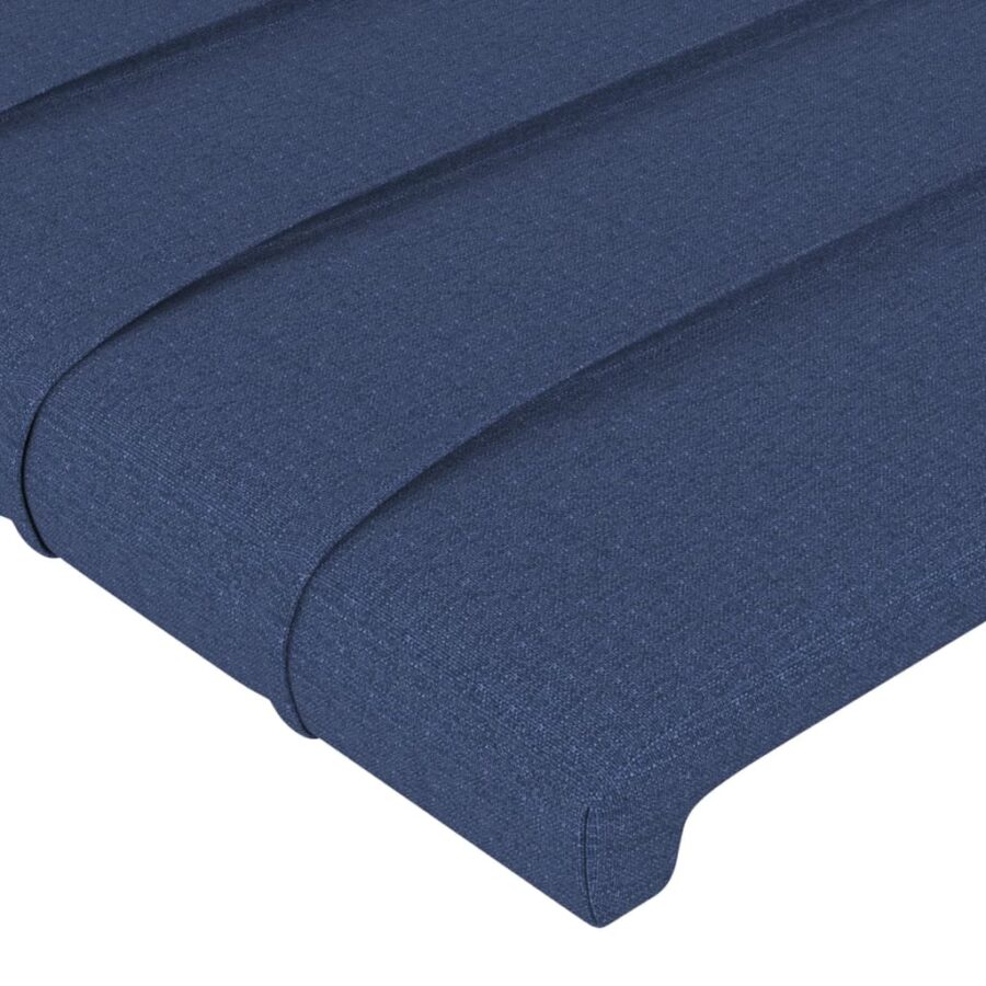 Bedframe met hoofdbord stof blauw 80x200 cm - Afbeelding 10