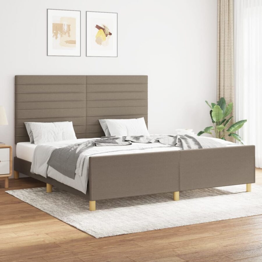 Bedframe zonder matras stof taupe 160x200 cm