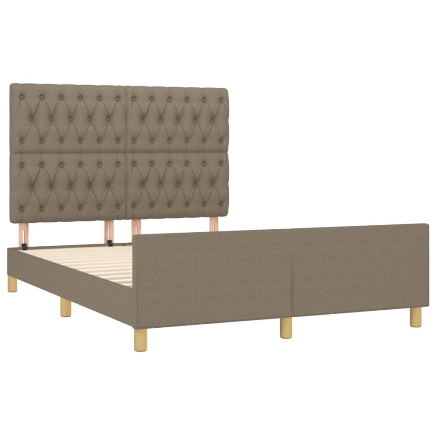 Bedframe zonder matras stof taupe 140x200 cm - Afbeelding 4