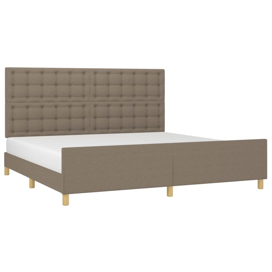 Bedframe zonder matras stof taupe 200x200 cm - Afbeelding 3