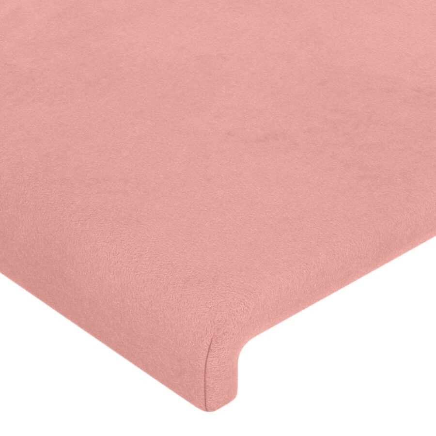Bedframe met hoofdeinde fluweel roze 100x200 cm - Afbeelding 10