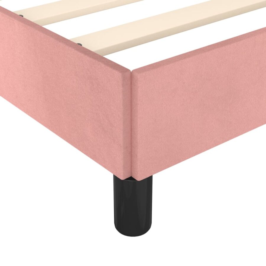 Bedframe met hoofdeinde fluweel roze 120x200 cm - Afbeelding 8