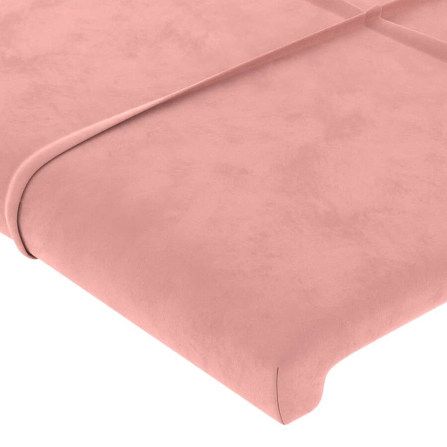 Bedframe met hoofdeinde fluweel roze 100x200 cm - Afbeelding 10