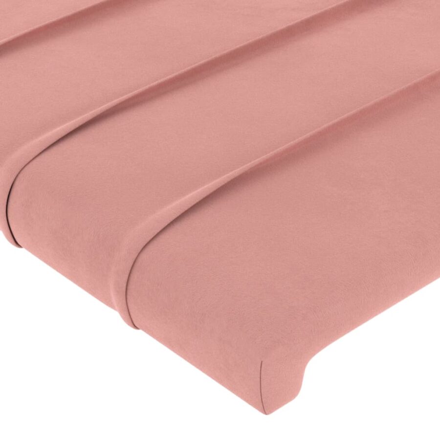 Bedframe met hoofdeinde fluweel roze 140x190 cm - Afbeelding 10