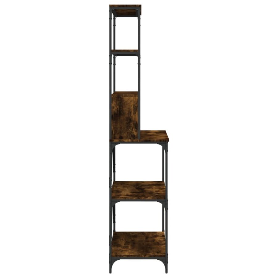 Bakkersrek 6-laags 90x40x180 cm bewerkt hout gerookt eikenkleur - Afbeelding 5