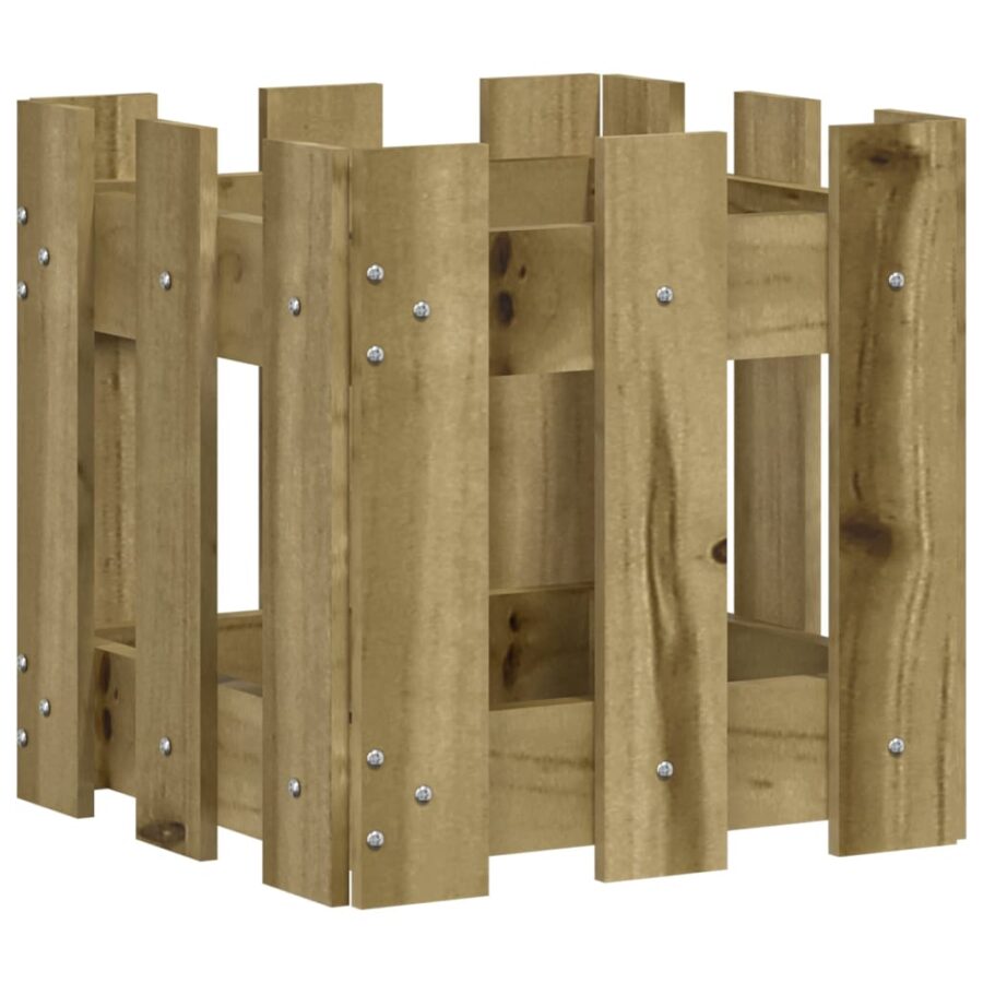 Plantenbak met hekontwerp 30x30x30 cm geïmpregneerd grenenhout - Afbeelding 2