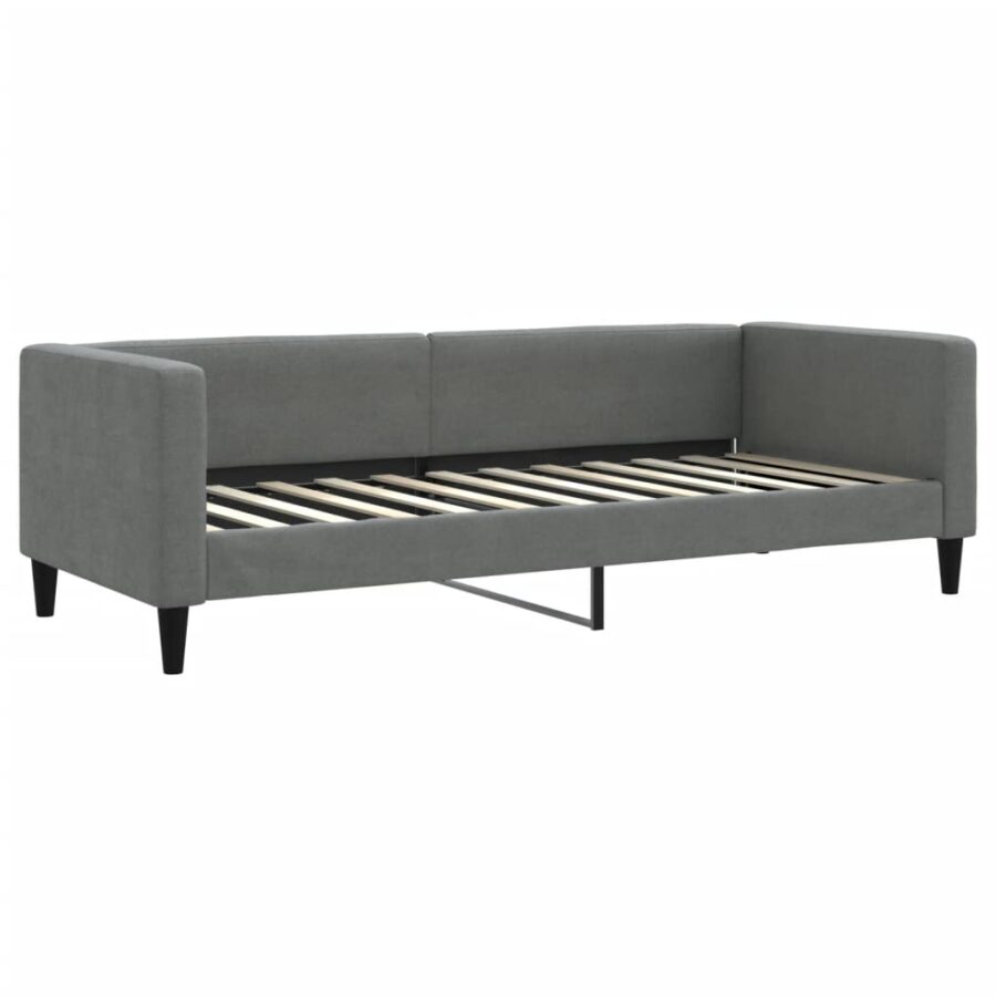 Slaapbank onderschuifbed en lades 80x200 cm stof donkergrijs - Afbeelding 4