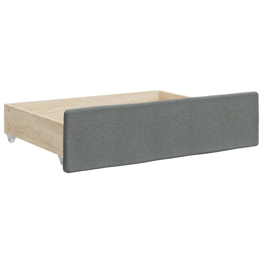 Slaapbank onderschuifbed en lades 90x190 cm stof donkergrijs - Afbeelding 6