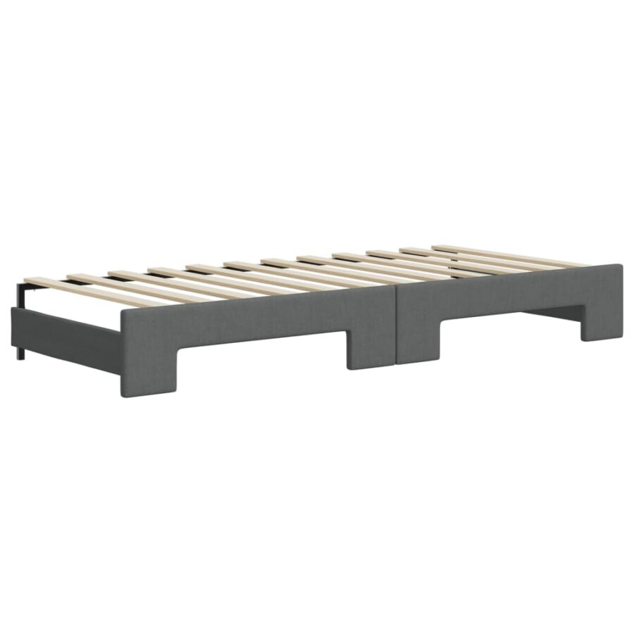 Slaapbank onderschuifbed en lades 80x200 cm stof donkergrijs - Afbeelding 5