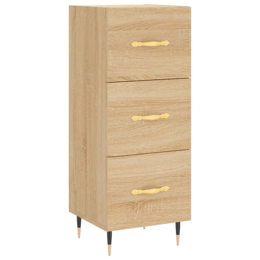 Hoge kast 34,5x34x180 cm bewerkt hout sonoma eikenkleurig - Afbeelding 5