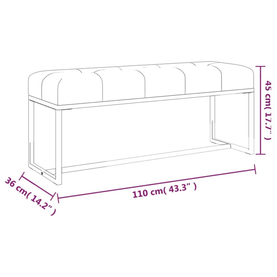 Bankje 110x36x45 cm fluweel donkergroen - Afbeelding 6