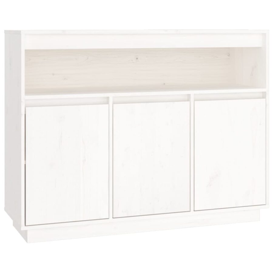 Dressoir 104,5x34x80 cm massief grenenhout wit - Afbeelding 2