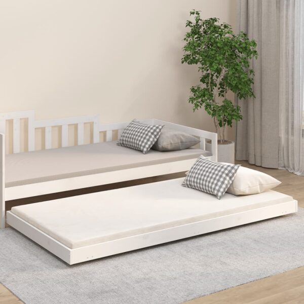 Bedframe zonder matras massief grenenhout wit 80x200 cm