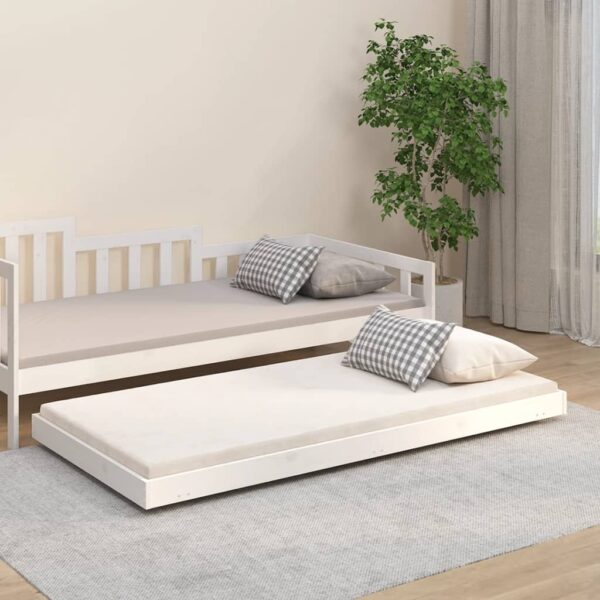 Bedframe zonder matras massief grenenhout wit 75x190 cm