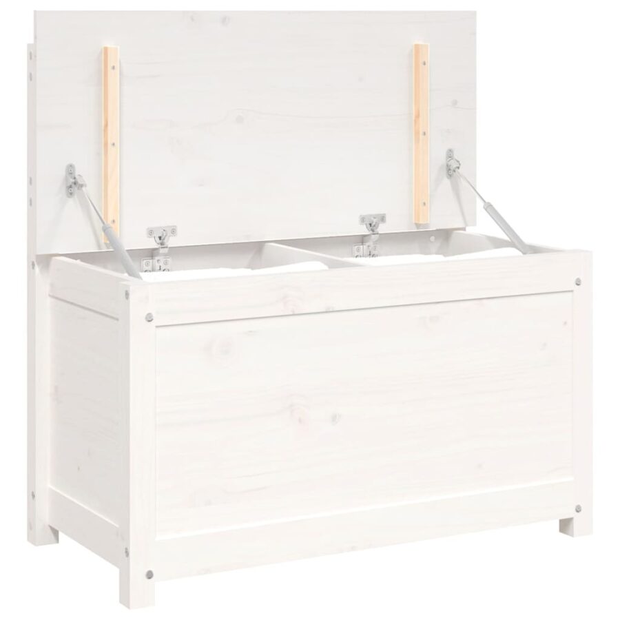 Bankje 80x41x77 cm massief grenenhout wit - Afbeelding 5