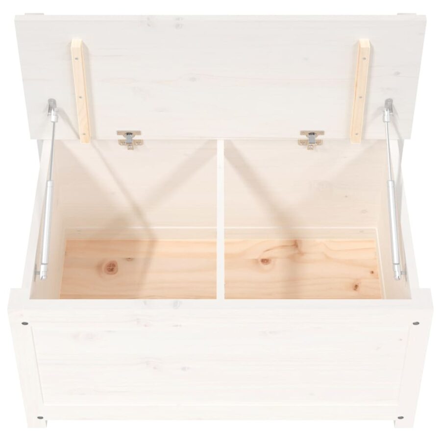 Bankje 80x41x77 cm massief grenenhout wit - Afbeelding 9