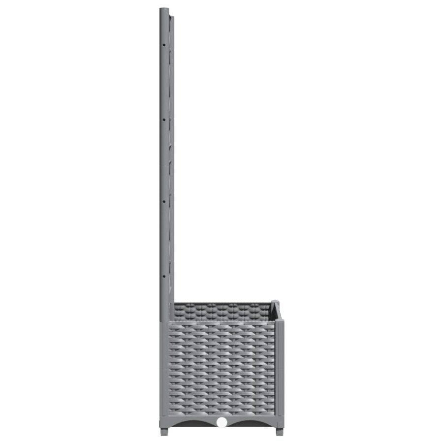 Plantenbak met latwerk 40x40x136 cm polypropeen lichtgrijs - Afbeelding 5