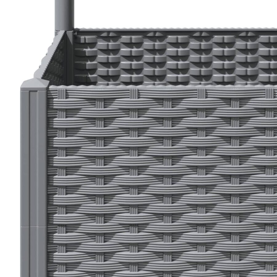 Plantenbak met latwerk 40x40x136 cm polypropeen lichtgrijs - Afbeelding 7