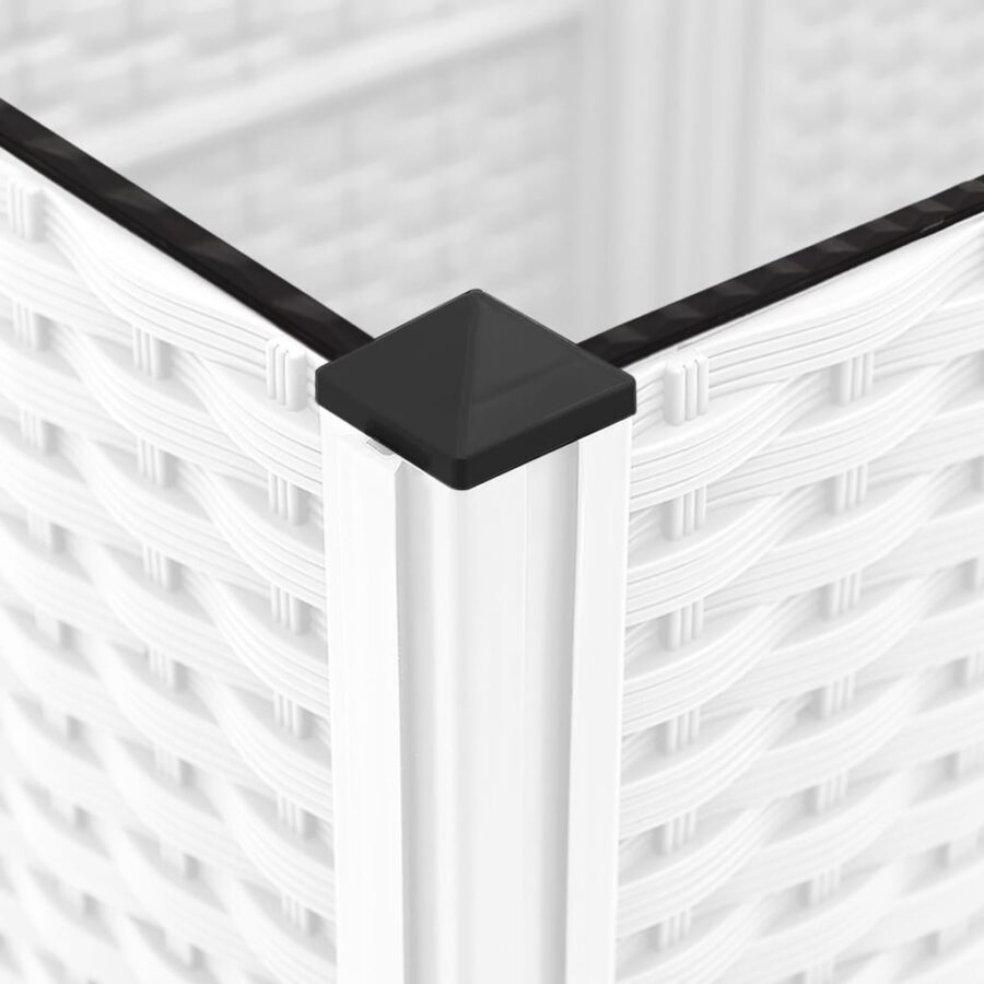 Plantenbak met latwerk 120x40x136 cm polypropeen wit - Afbeelding 7