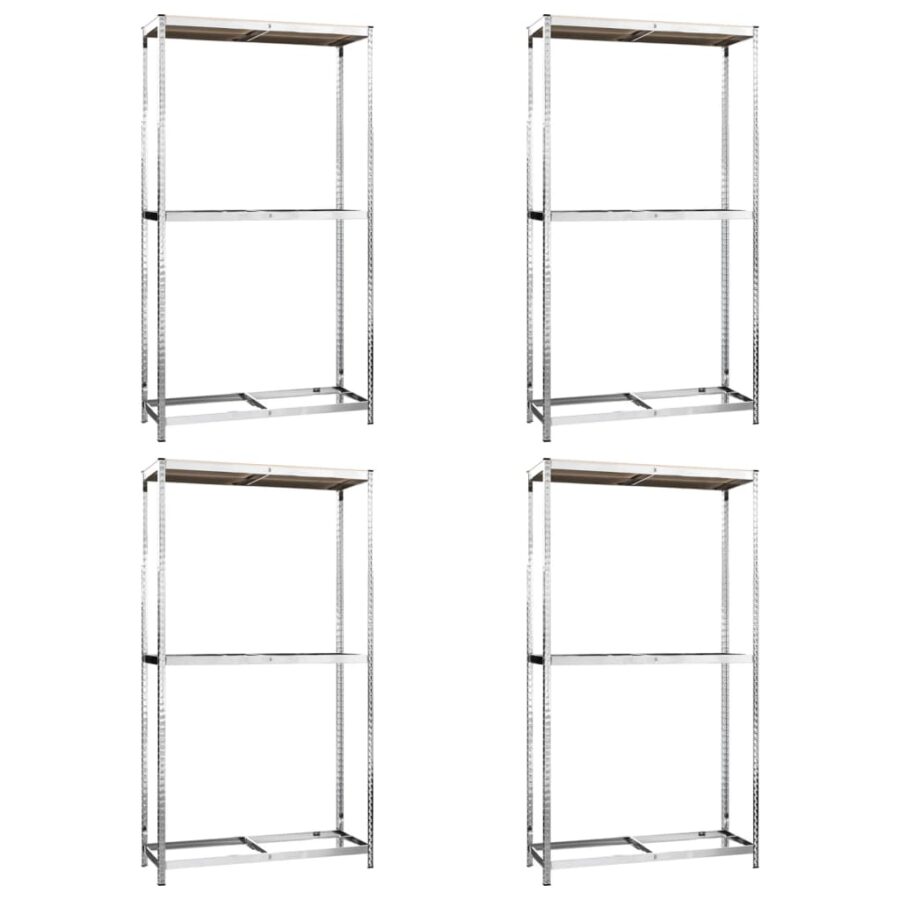 Bandenrekken 2-laags 4 st 110x40x180 cm staal zilverkleurig - Afbeelding 2