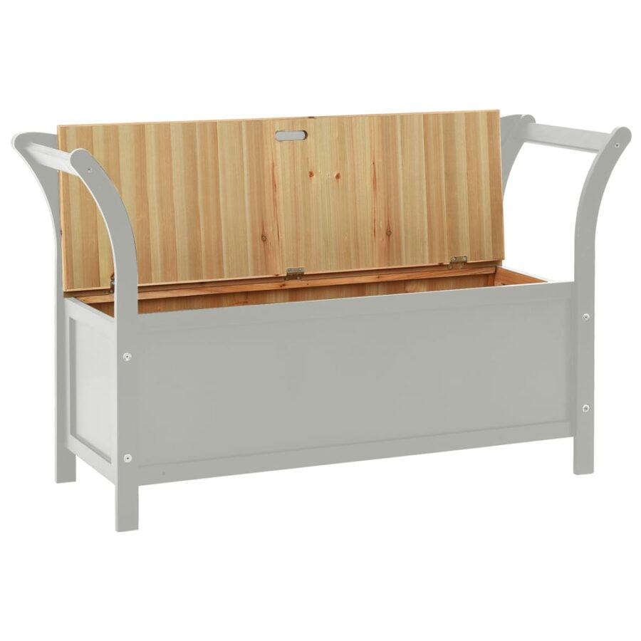 Bankje 107x45x75,5 cm massief vurenhout grijs - Afbeelding 4