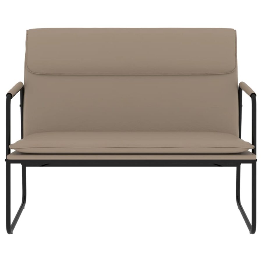 Bankje 100x64x80 cm kunstleer cappuccinokleurig - Afbeelding 3