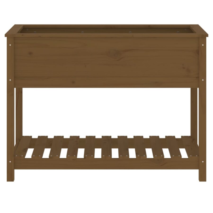 Plantenbak met schap 111,5x54x81 cm grenenhout honingbruin - Afbeelding 5