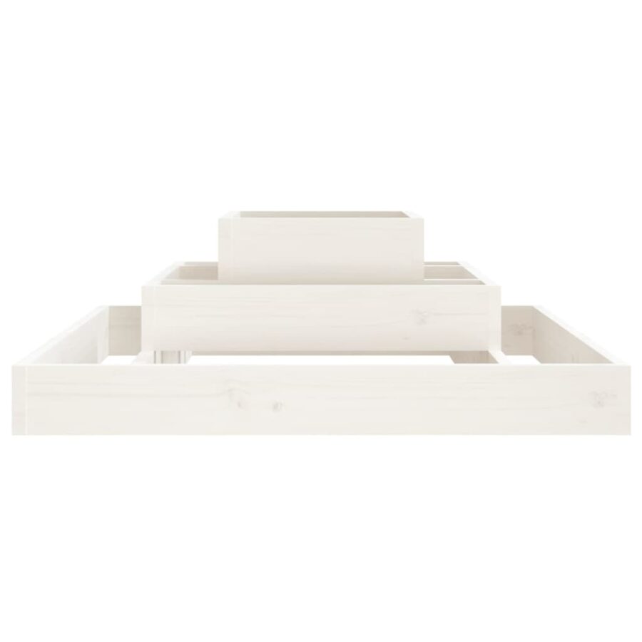 Plantenbak 80x80x27 cm massief grenenhout wit - Afbeelding 5