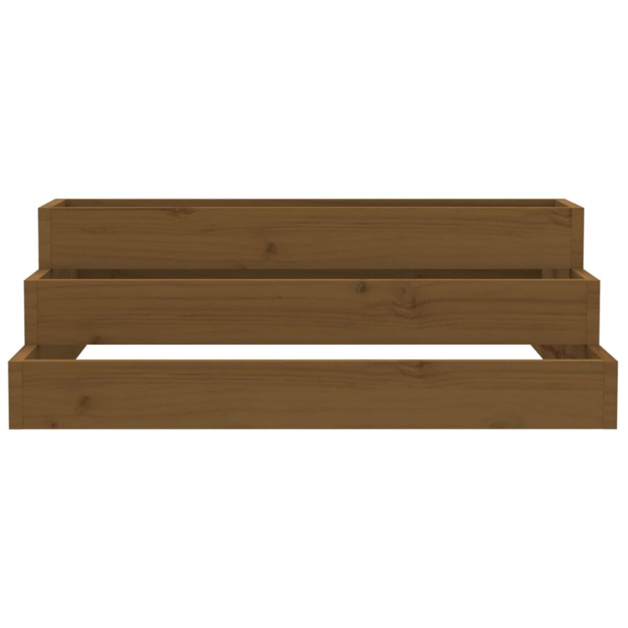 Plantenbak 80x80x27 cm massief grenenhout honingbruin - Afbeelding 4