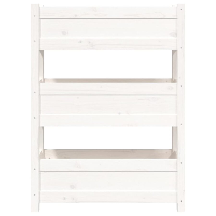 Plantenbak 77x25x104,5 cm massief grenenhout wit - Afbeelding 5