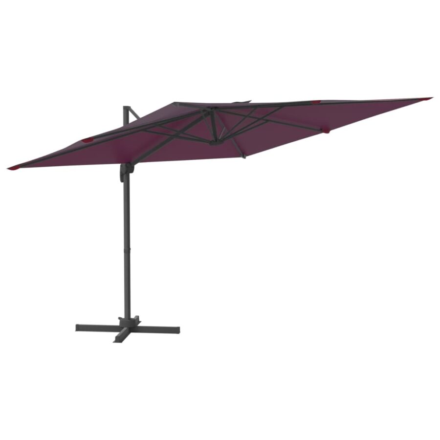Zweefparasol met aluminium paal 400x300 cm bordeauxrood - Afbeelding 2