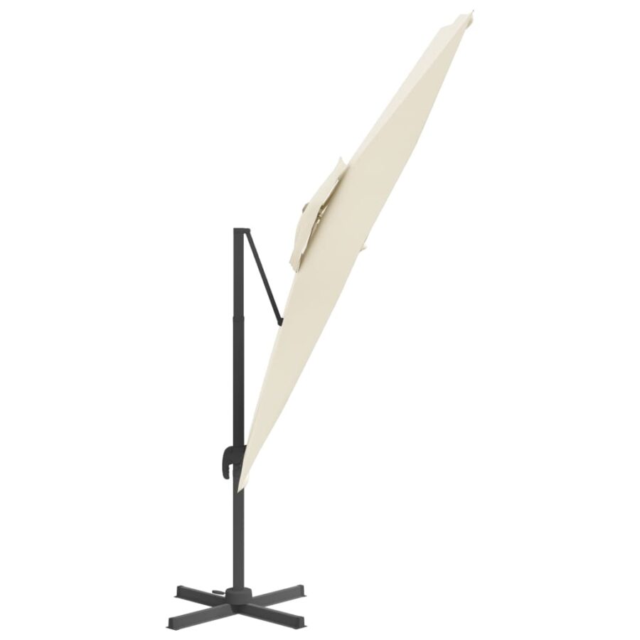 Zweefparasol met dubbel dak 400x300 cm zandwit - Afbeelding 4