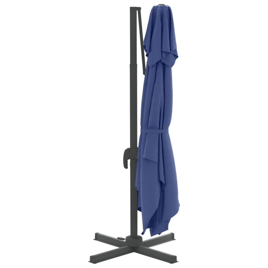 Zweefparasol met dubbele bovenkant 400x300 cm azuurblauw - Afbeelding 5