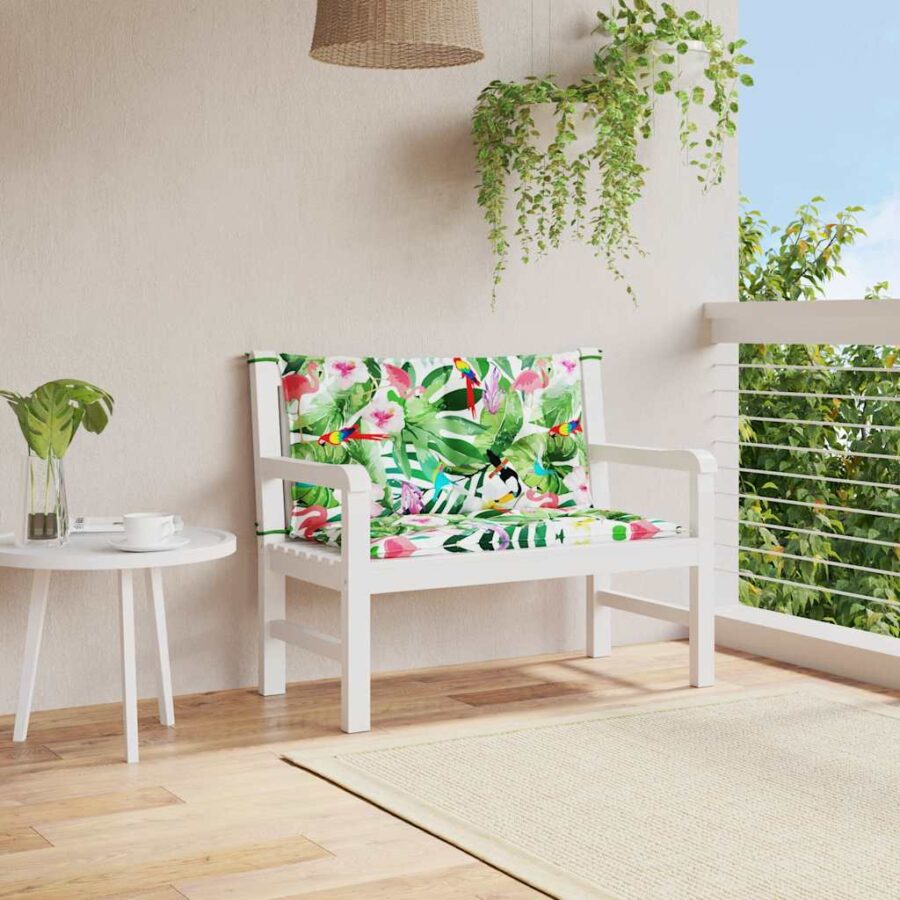 Tuinbankkussens 2 st 100x50x7 cm stof meerkleurig